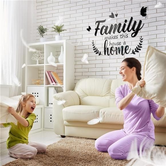 3D Acrylic Mirror Decal Wall Decor Stickers Family Letter Quotes Wall Stickers - Picture 7 of 7